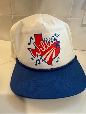 White and Blue Trucker Hat